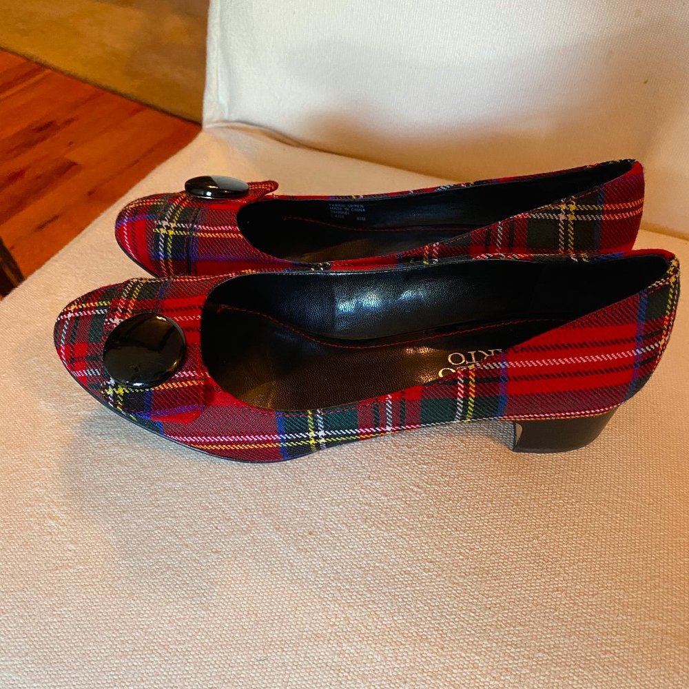 Franco Sarto Tartan Plaid Holiday Flats